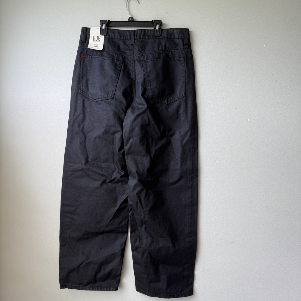 BDG Urban Outfitters Jeans 31 Bella Baggy Black‎ Faux Leather - Picture 3 of 5